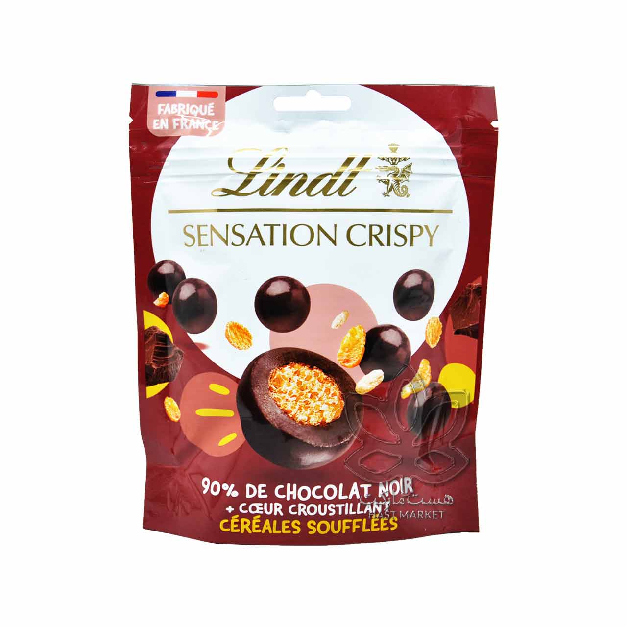 شکلات تلخ با مغز کریسپی 140 گرم سنسیشن لینت - lindt