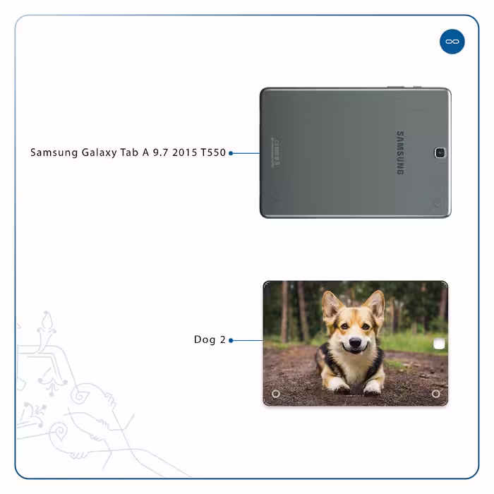 برچسب پوششی ماهوت مدل Dog-2 مناسب برای تبلت سامسونگ Galaxy Tab A 9.7 2015 T550
