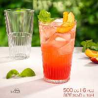 لیوان شیشه ای پایه شیاردار 500 سی سی لیمون کد 2448