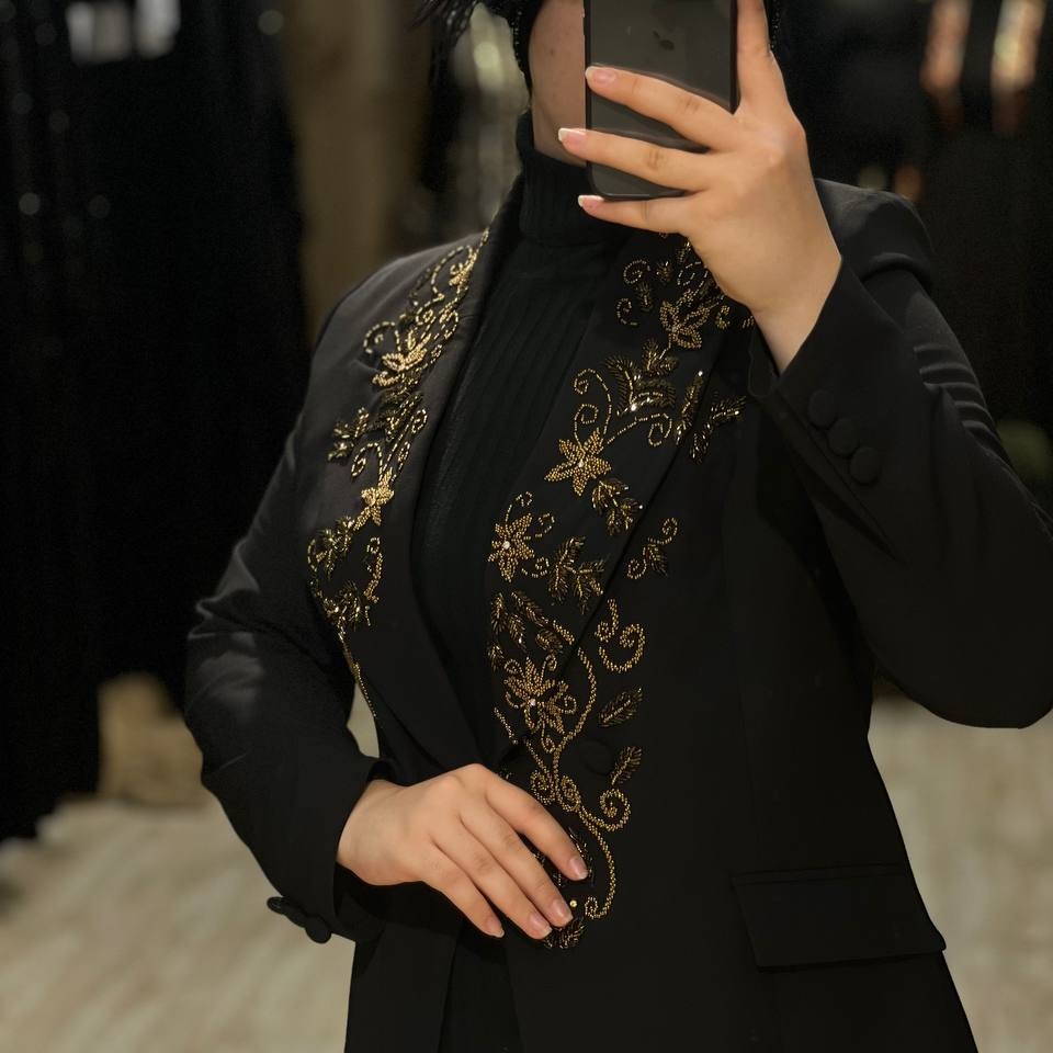 ست کت و شلوار جواهردوزی هنر دست طرح انحصاری شیک و مجلسی