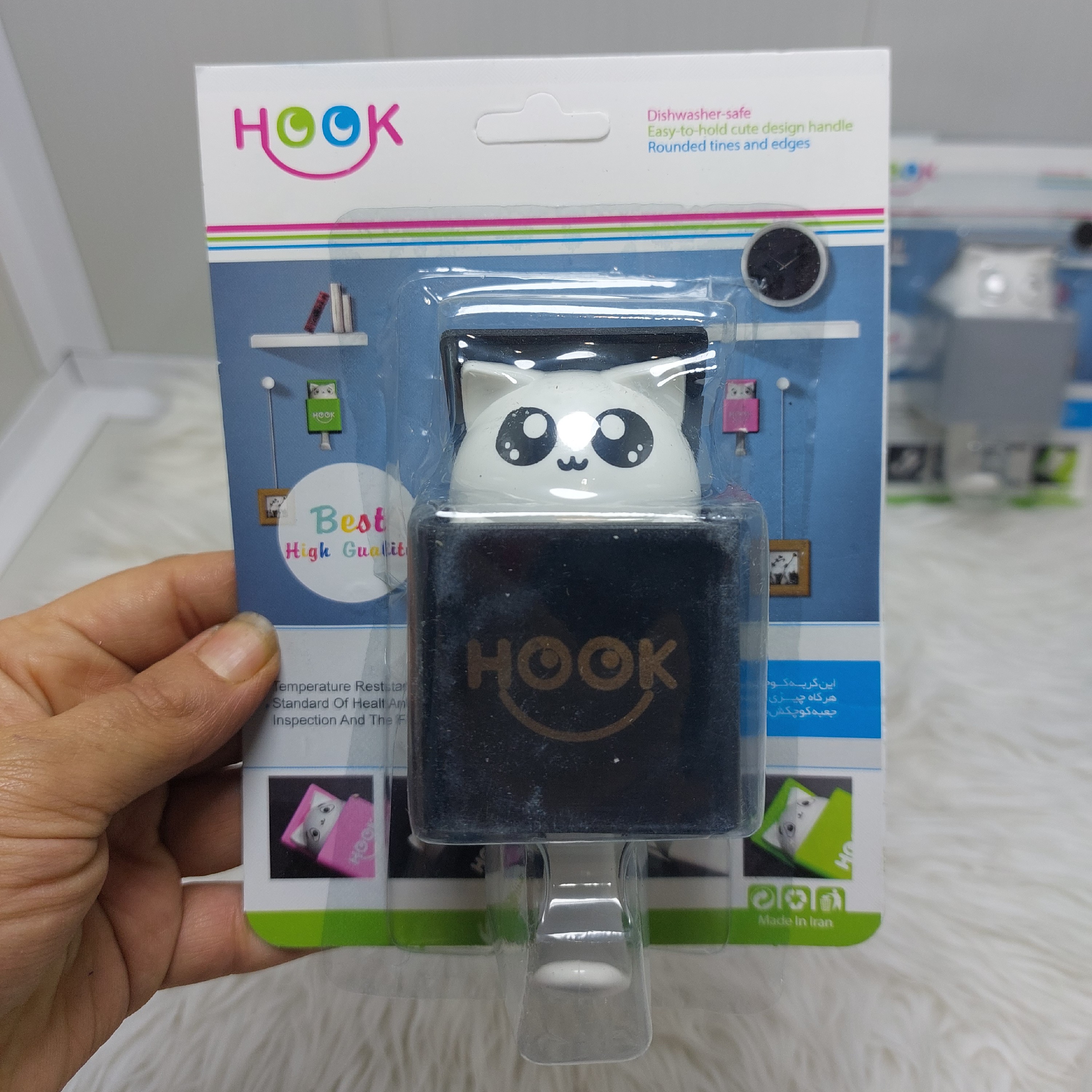 هوک مکعبی مدل گربه بازیگوش هوگ آویز  چسبی مدل جدید در پلاسکو دهقان 