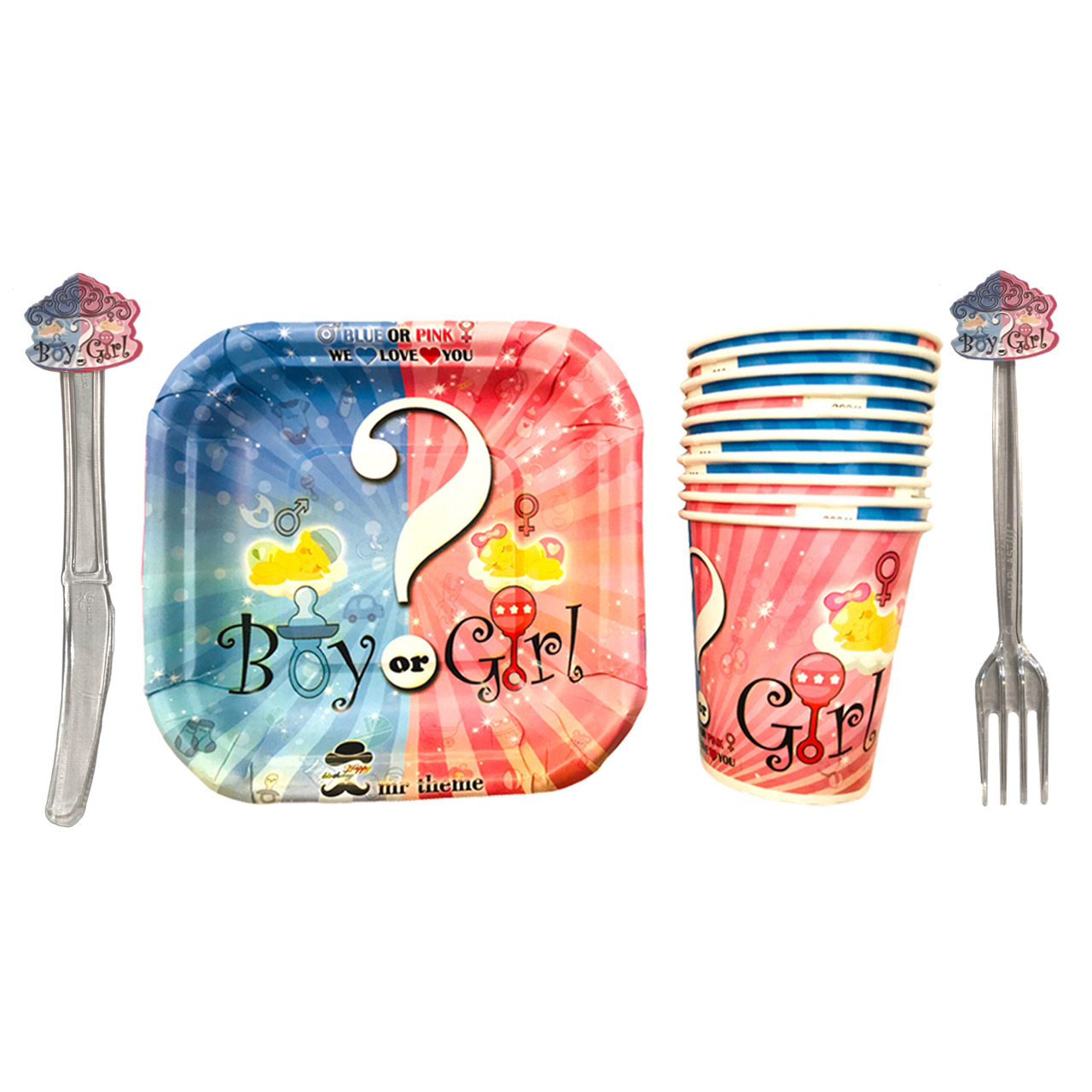 مجموعه 40 عددی تم تولد مستر تم طرح تعیین جنسیت پلاس