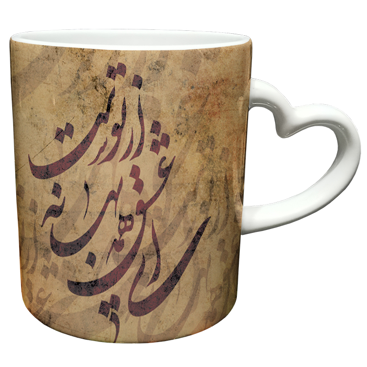 ماگ مدل دسته قلبی طرح عاشقانه کد 51