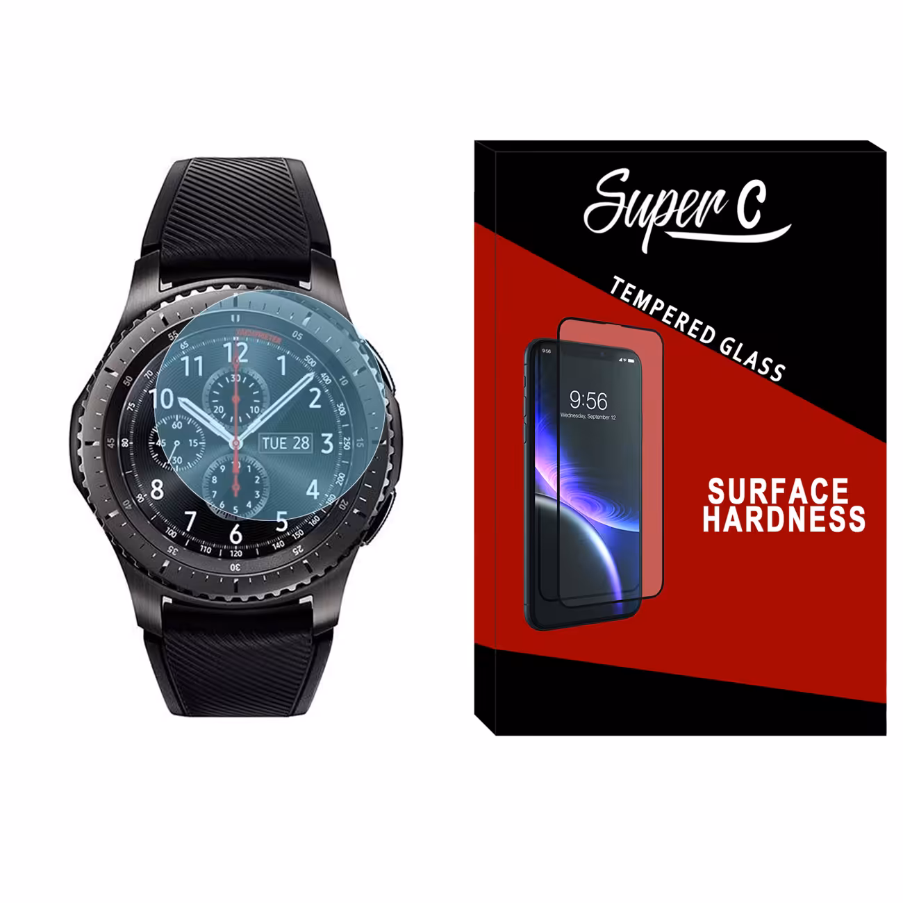 محافظ صفحه نمایش شیشه ای سوپرسی مدل SH-SC مناسب برای ساعت هوشمند سامسونگ Galaxy Watch Gear S3