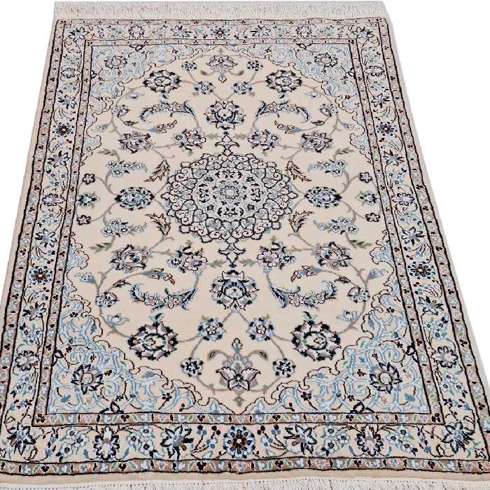 فرش دستبافت یک و نیم متری مدل نایین کد 1053