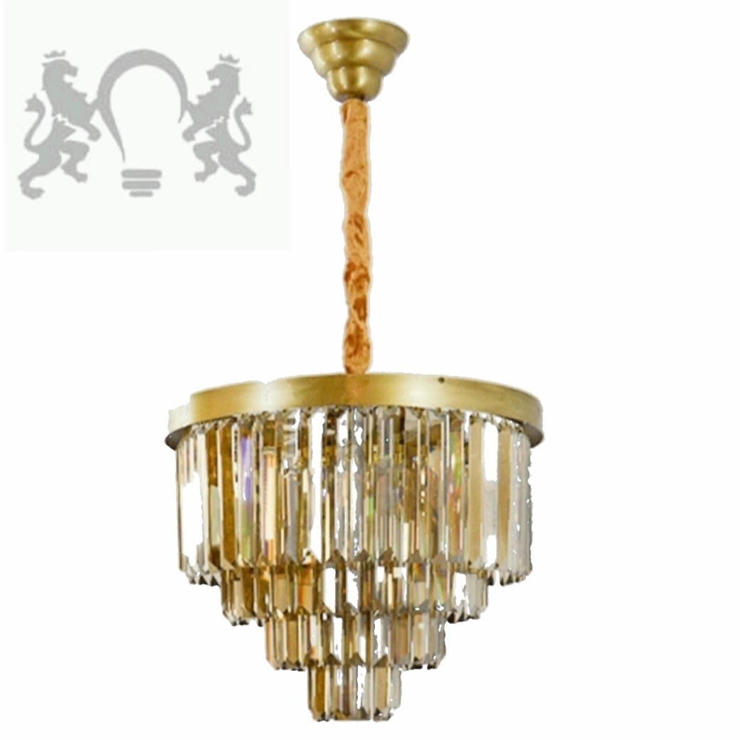 لوستر کریستالی کاترین ساده طلایی30(ارسال با باربری و پس کرایه)