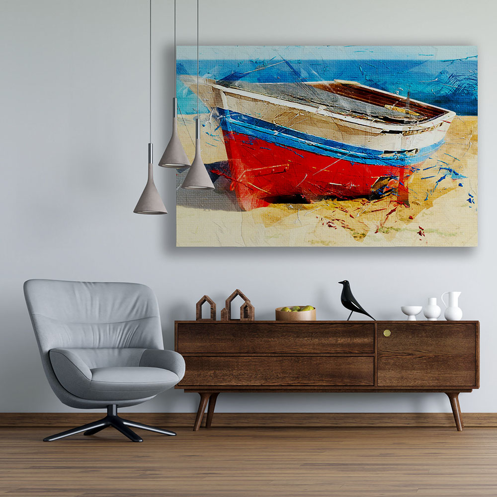 تابلو شاسی رویامد طرح تابلو نقاشی قایق