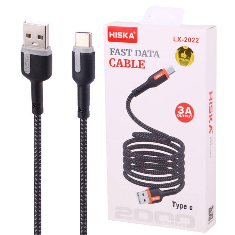 کابل تایپ سی فست شارژ Hiska LX-2022 3A 2m