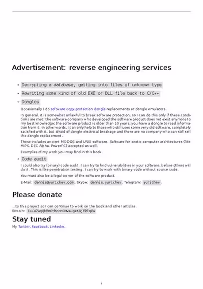 خرید و دانلود نسخه کامل کتاب Reverse Engineering for Beginners
