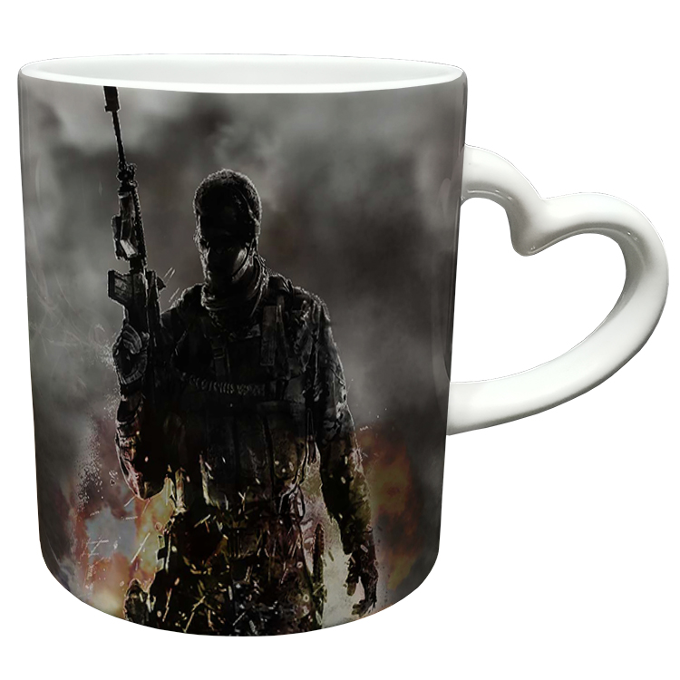 ماگ مدل دسته قلبی طرح بازی کال آف دیوتی call of duty کد 73