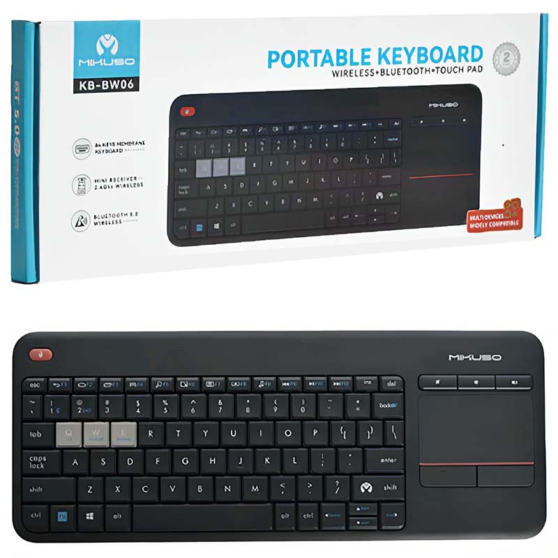 کیبورد ماوس تاچ پد بی سیم میکوسو Mikuso KB-BW06