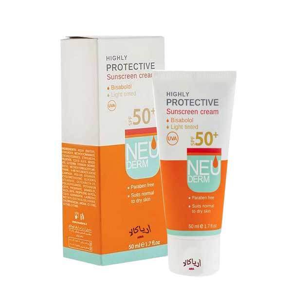 نئودرم کرم ضد آفتاب رنگی روشن 50 میل