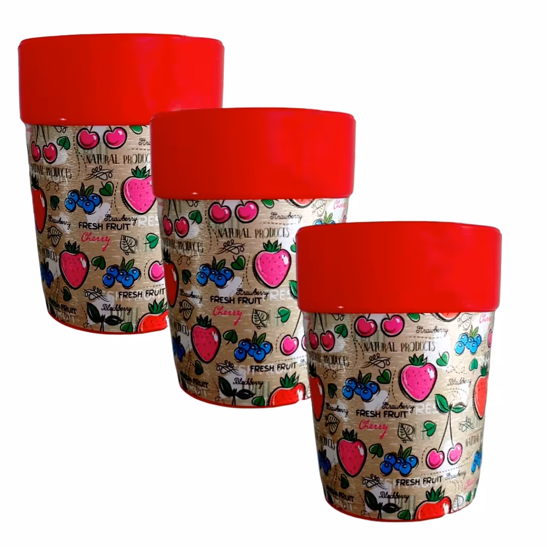 لیوان مدل میوه بسته 3 عددی 
