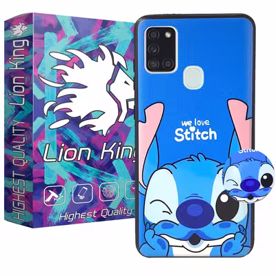 کاور لاین کینگ مدل j2stich مناسب برای گوشی موبایل سامسونگ Galaxy A21s به همراه پایه نگهدارنده