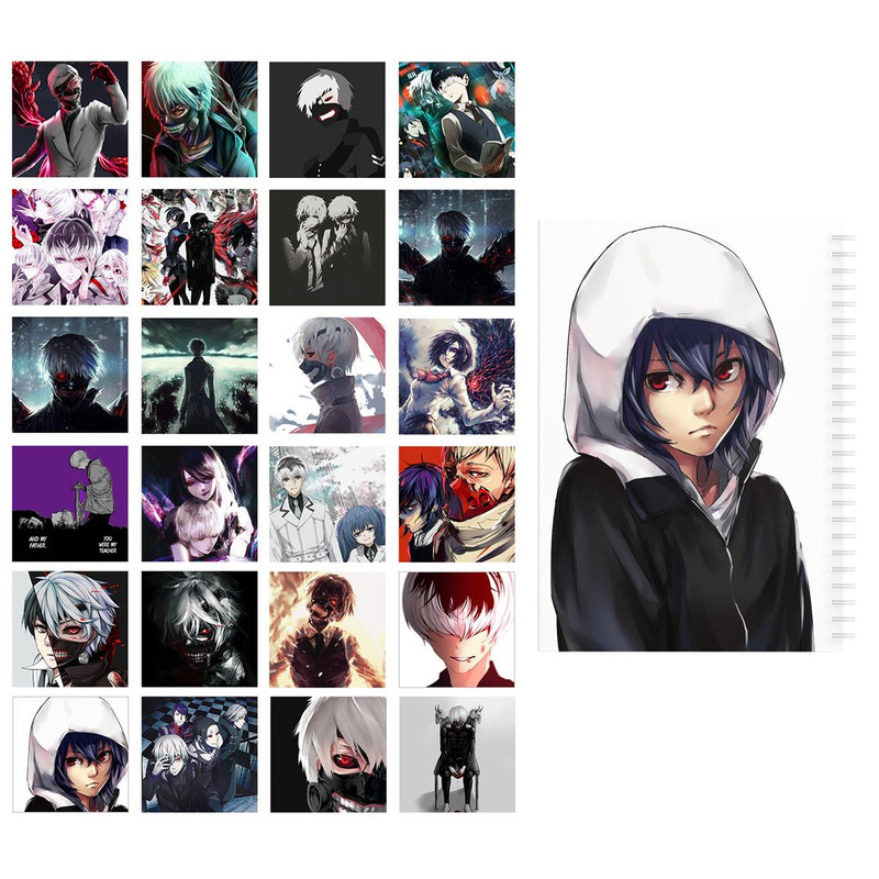  دفتر یادداشت باژیکان طرح انیمه توکیو غول کد 20111292 به همراه فتوکارت مجموعه 24 عددی