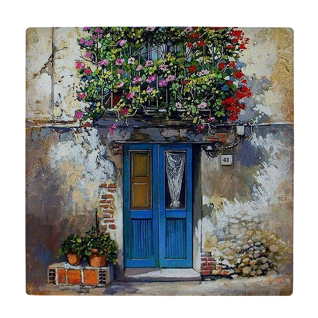 کاشی کارنیلا طرح در قدیمی و گلدان های شمعدانی کد wkk3457