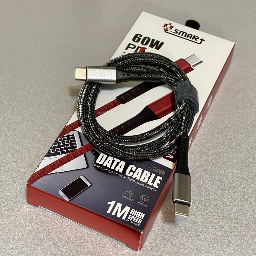 کابل شارژ  دو سر تایپ C وی اسمارت مدل VS-614 طول 1 متر