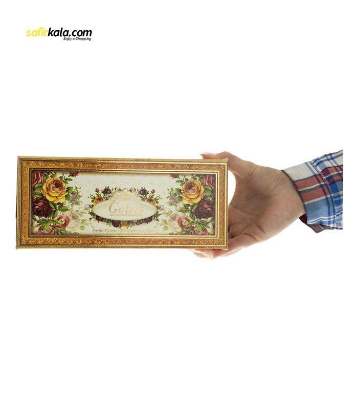 دستمال کاغذی 100 برگ گلریز گلدار طرح گلدن