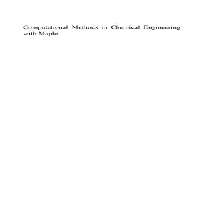 خرید و دانلود نسخه کامل کتاب Computational methods in chemical engineering with Maple