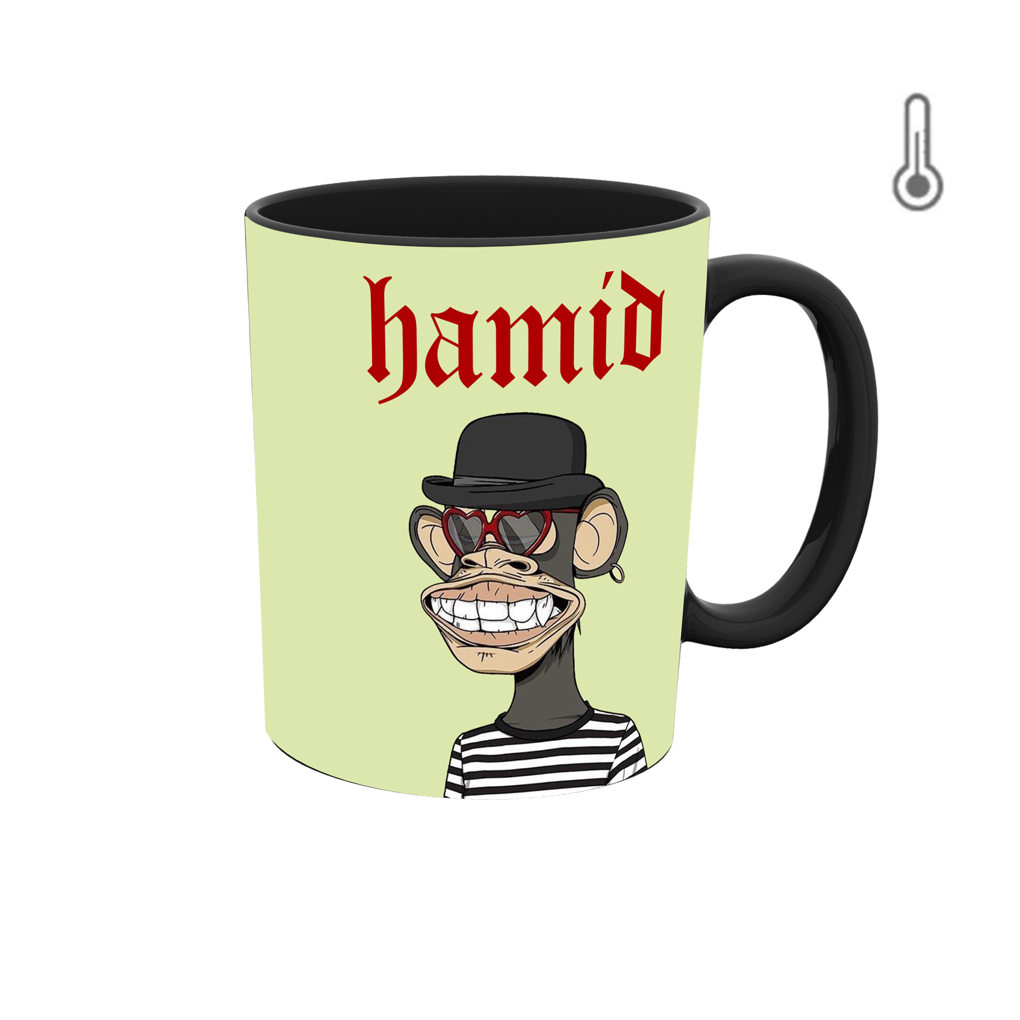 ماگ حرارتی طرح اسم حمید مدل میمون nft  