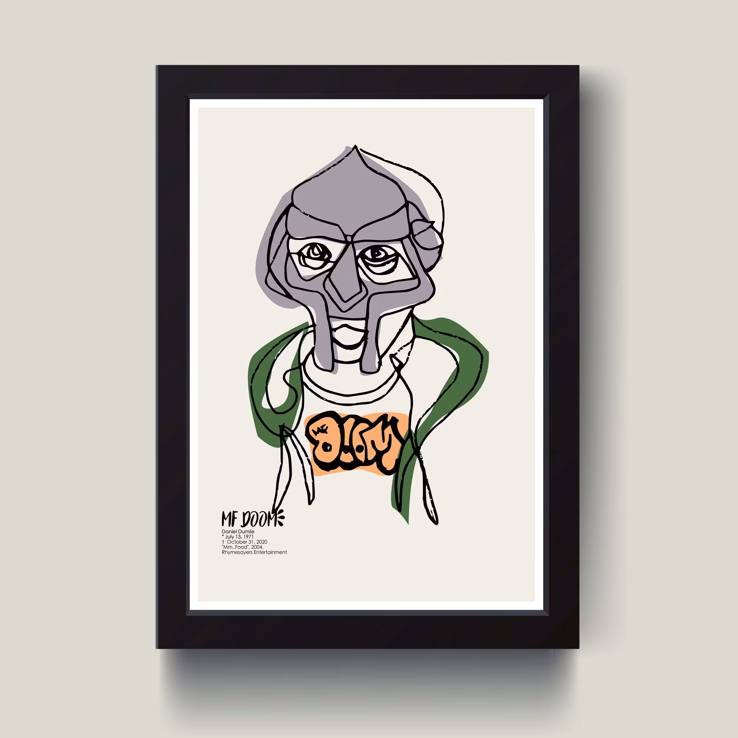 تابلو مدل مینیمال MF DOOM کد S3012-b