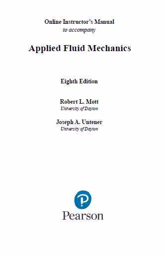 خرید و دانلود نسخه کامل کتاب Solution Manual Applied Fluid Mechanics (8th edition) - Pdf