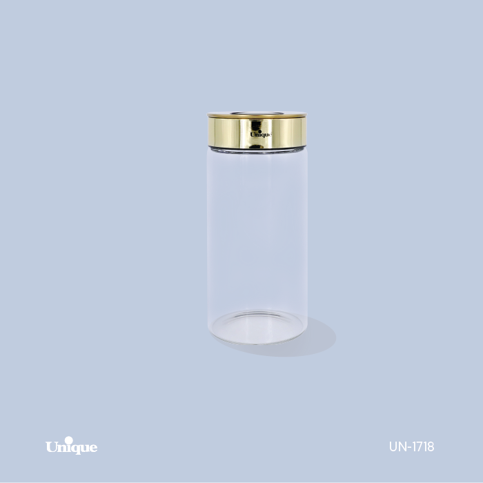 بانکه شیشه ای درب طلایی 20 سانت یونیک کد محصول: UN-1718