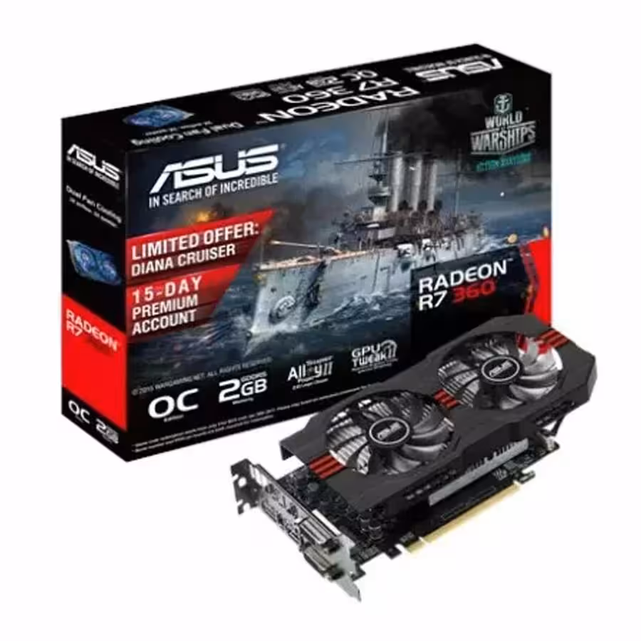 کارت گرافیک ایسوس R7 360 OC 2GB GDDR5