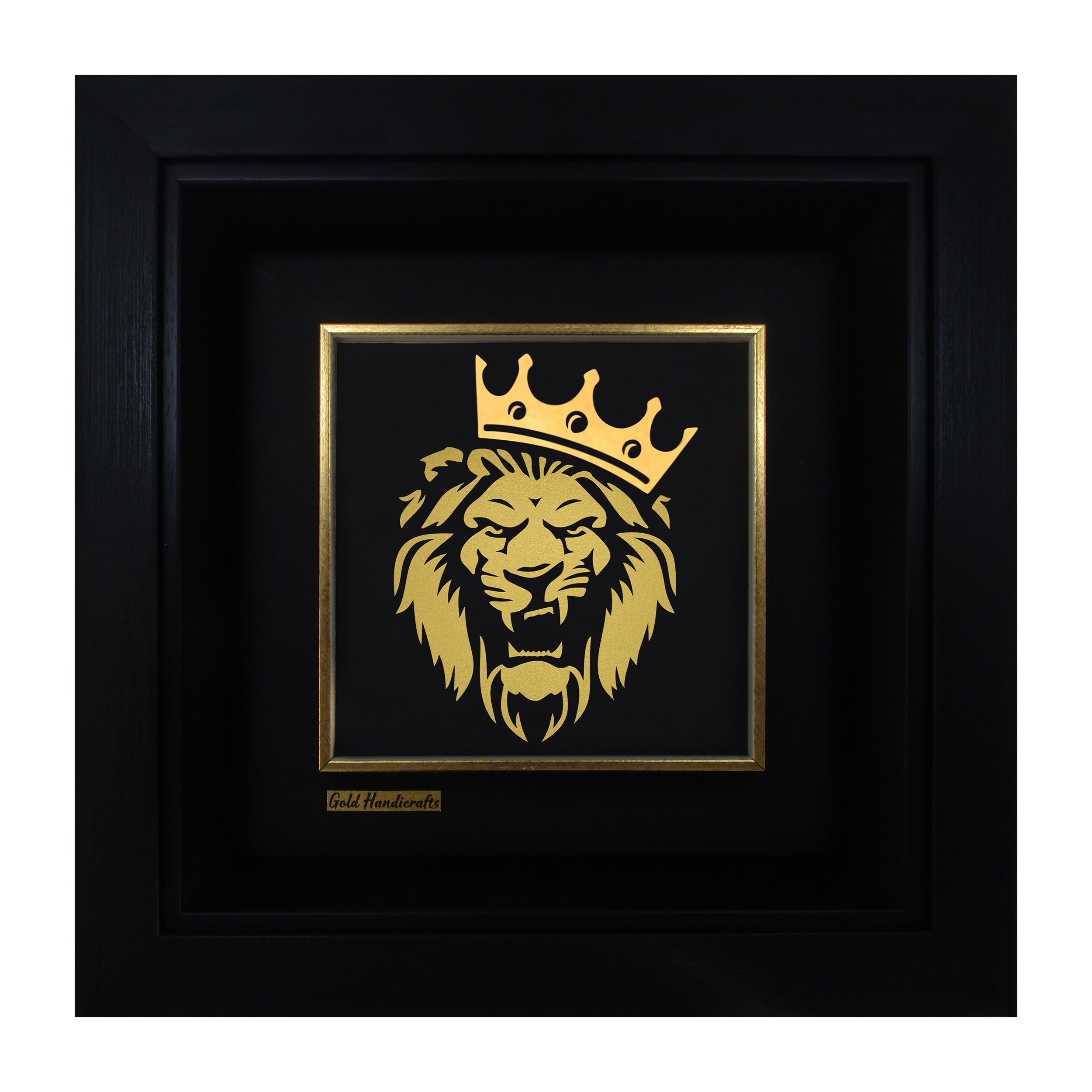 تابلو طلا کوب زرکات طرح شیر مدل f167