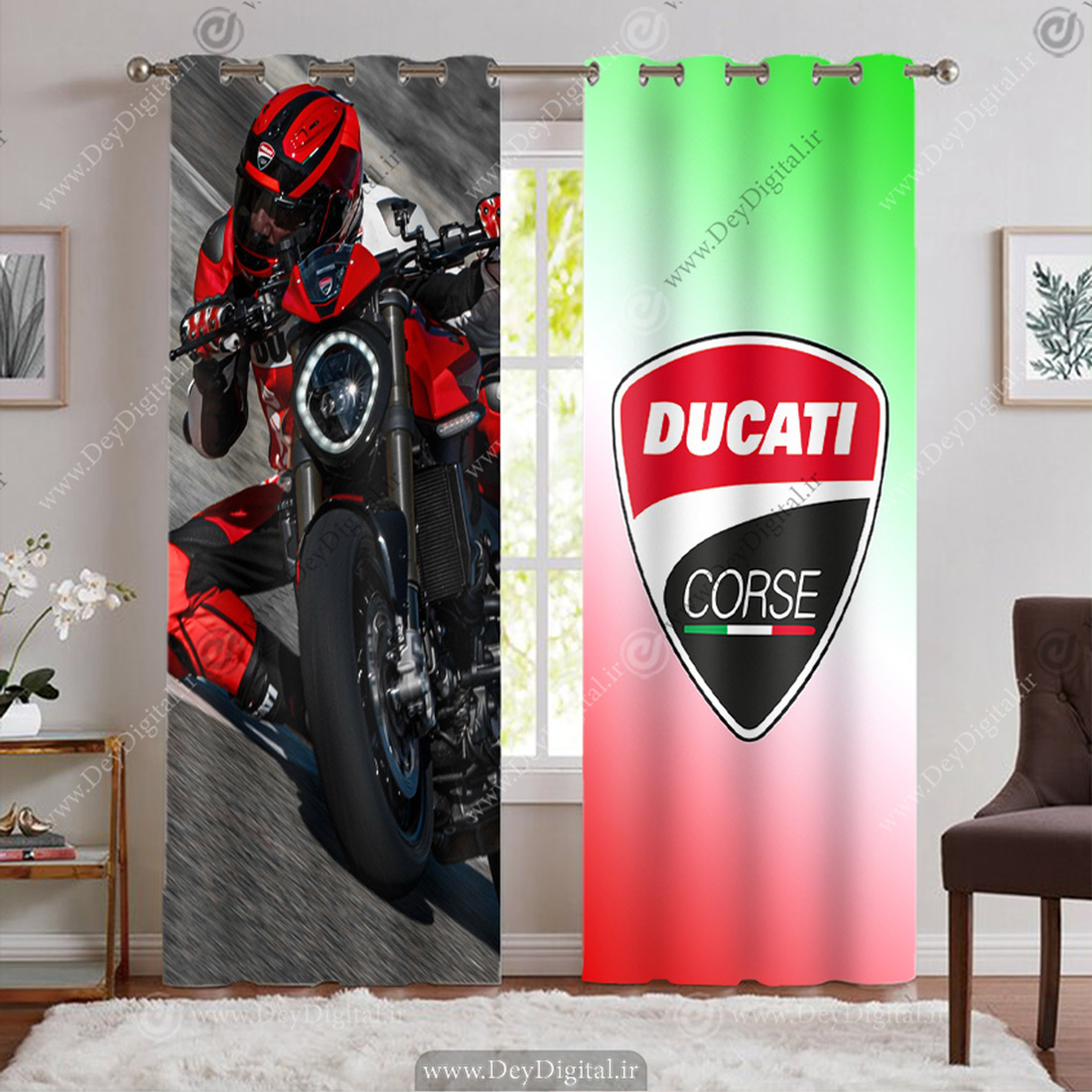 پرده سه بعدی طرح کورس موتور سواری BA-9224