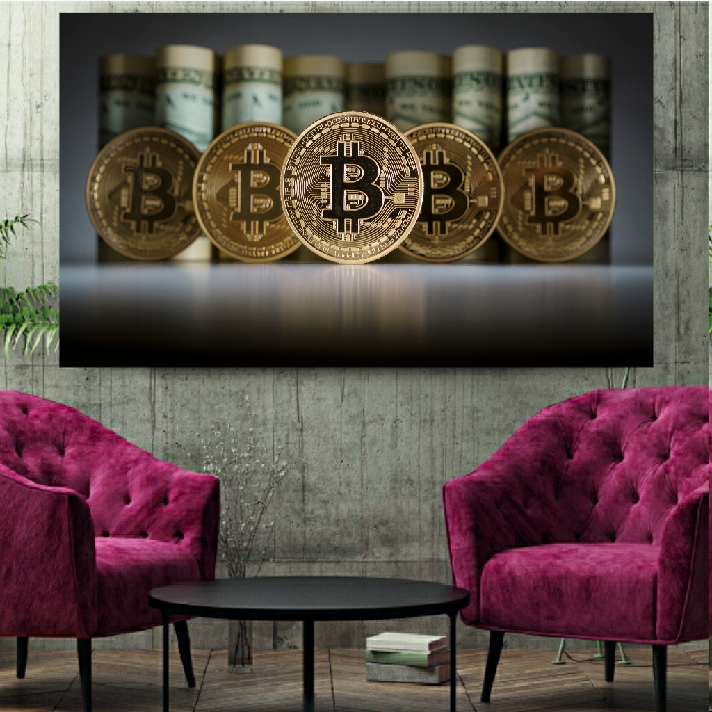  تابلو بوم طرح بیت کوین مدل SDB530