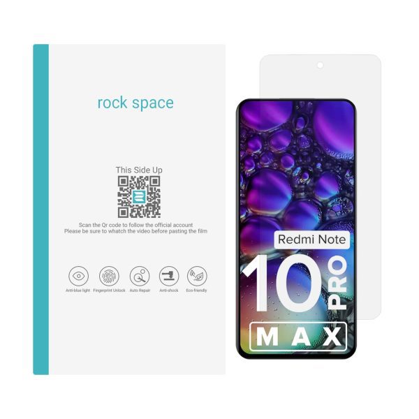 گلس شیائومی Redmi note 10 pro max مدل نانو هیدروژل شفاف برند راک اسپیس کد S