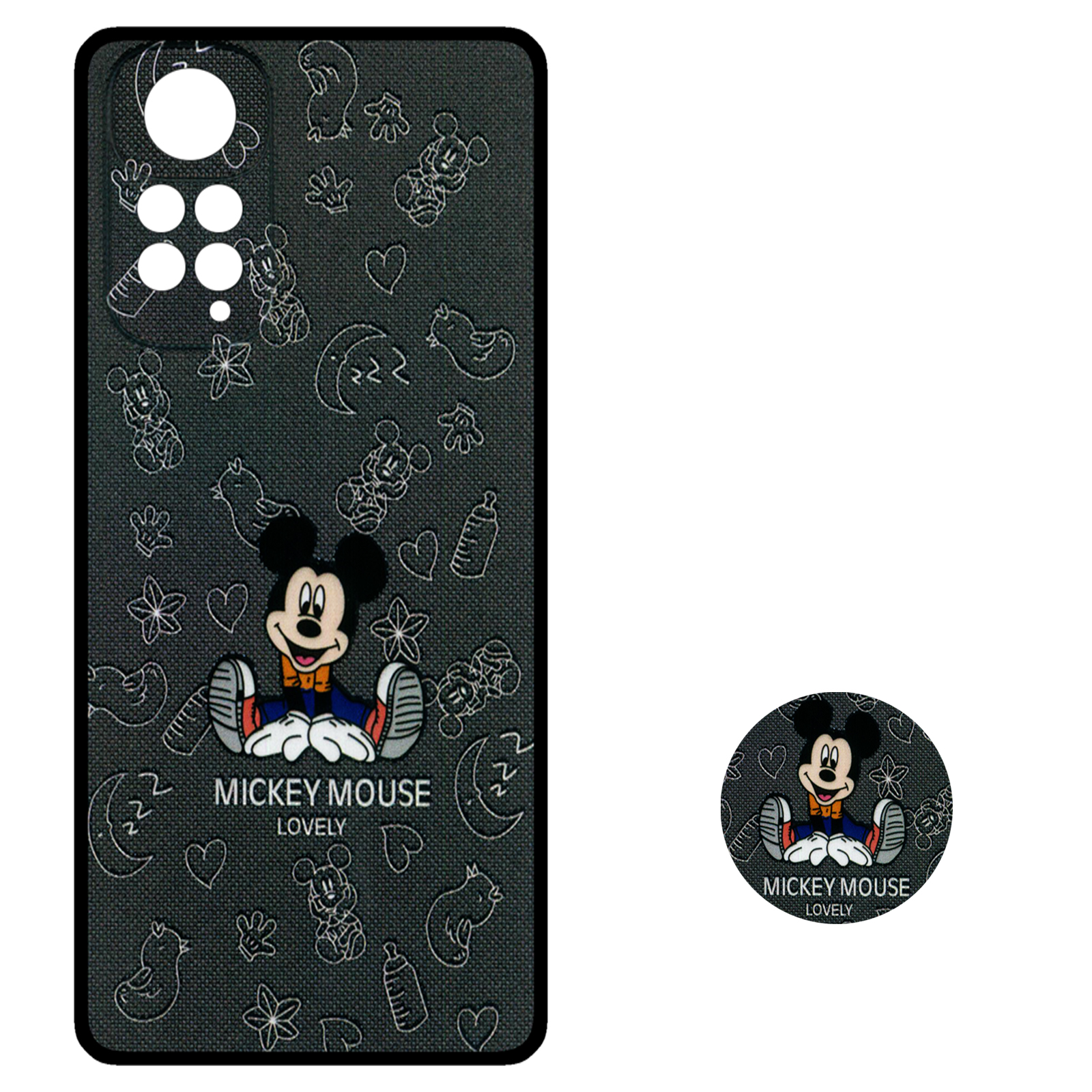 کاور طرح میکی ماوس کد 2329 مناسب برای گوشی موبایل شیائومی Redmi Note 11 / Note 11S به همراه پایه نگهدارنده