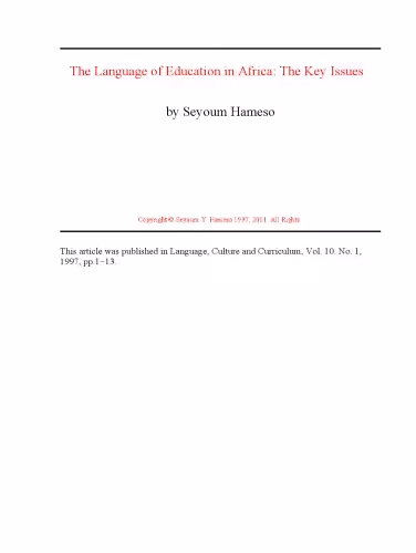 خرید و دانلود نسخه کامل کتاب The Language of Education in Africa: the Key Issues