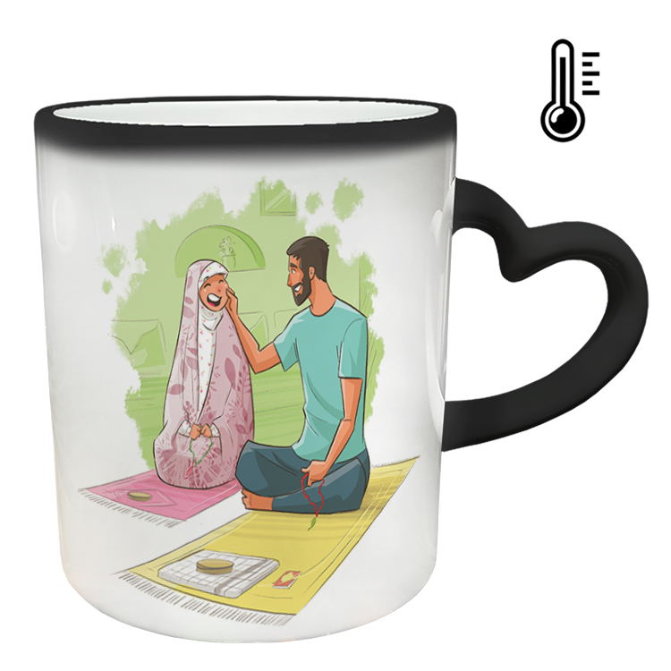 ماگ حرارتی مدل دسته قلبی طرح عاشقانه کد 248