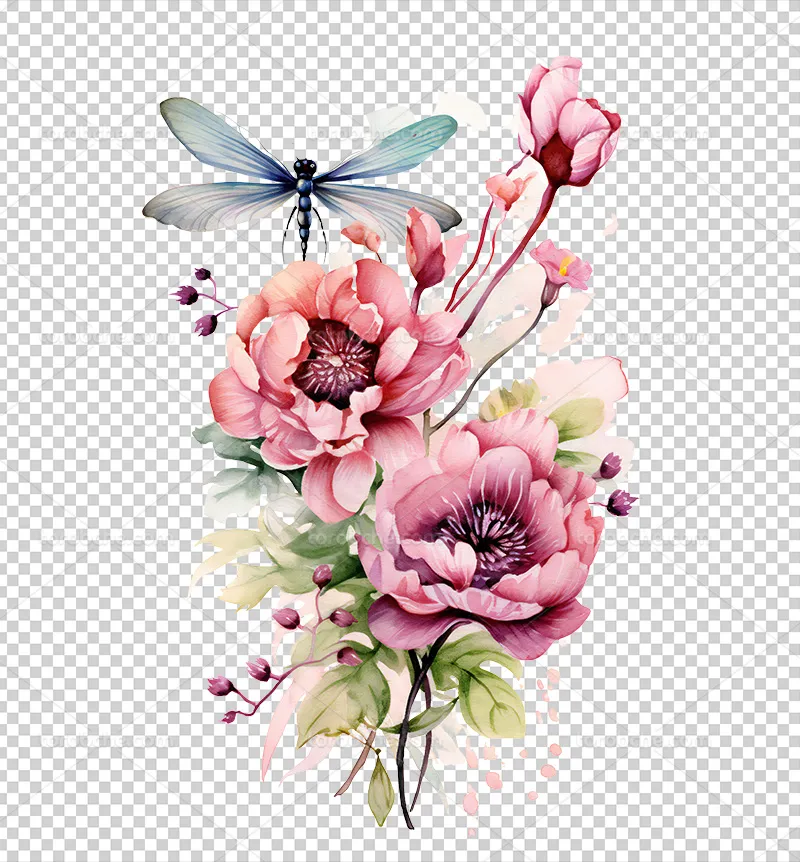 عکس PNG گل های آبرنگی مناسب طراحی های هنری | گرافیک با طعم تربچه