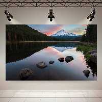 تابلو بوم طرح طبیعت مدل انعکاس دریاچه کد AR2600