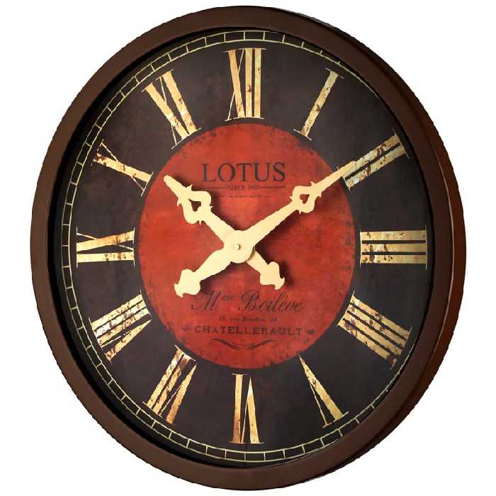 ساعت دیواری چوبی لوتوس مدل HUNTSVILLE کد W-8840