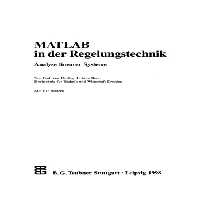 خرید و دانلود نسخه کامل کتاب MATLAB in der Regelungstechnik: Analyse linearer Systeme