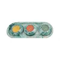 جا شمعی مدل وارمر مجموعه 3 عددی به همراه سینی