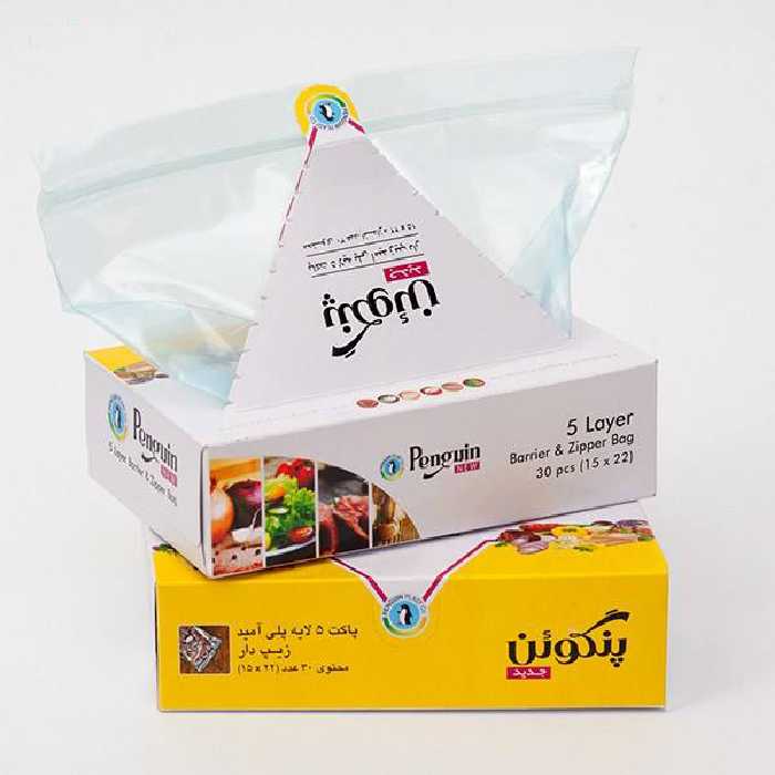 کیسه زیپ دار پنگوئن مدل zipi بسته 30 عددی 