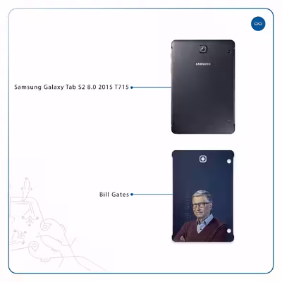 برچسب پوششی ماهوت مدل Bill Gates مناسب برای تبلت سامسونگ Galaxy Tab S2 8.0 2015 T715