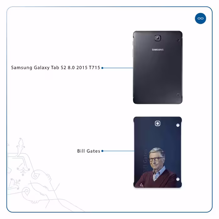 برچسب پوششی ماهوت مدل Bill Gates مناسب برای تبلت سامسونگ Galaxy Tab S2 8.0 2015 T715