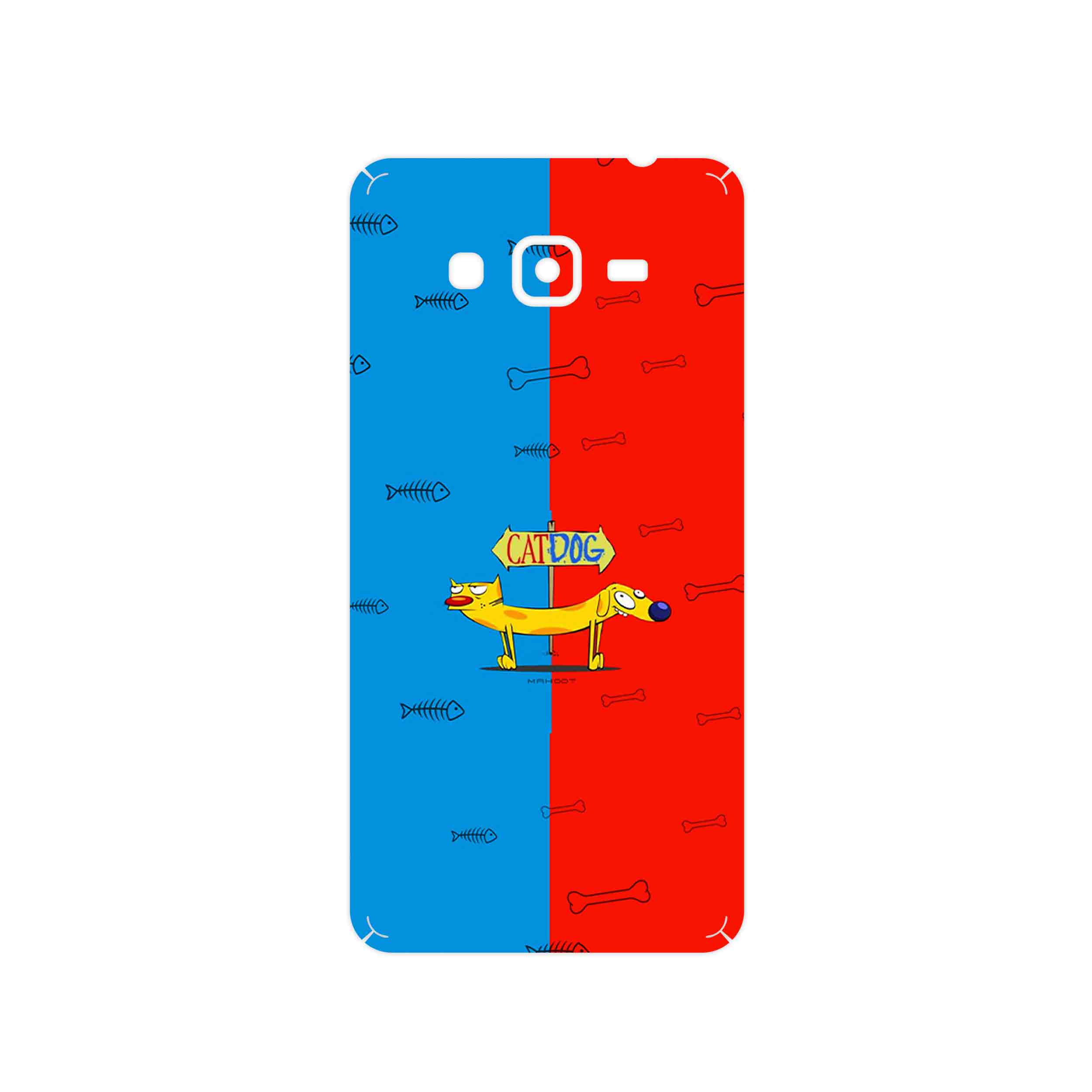 برچسب پوششی ماهوت مدل CatDog مناسب برای گوشی موبایل سامسونگ Galaxy Grand Prime