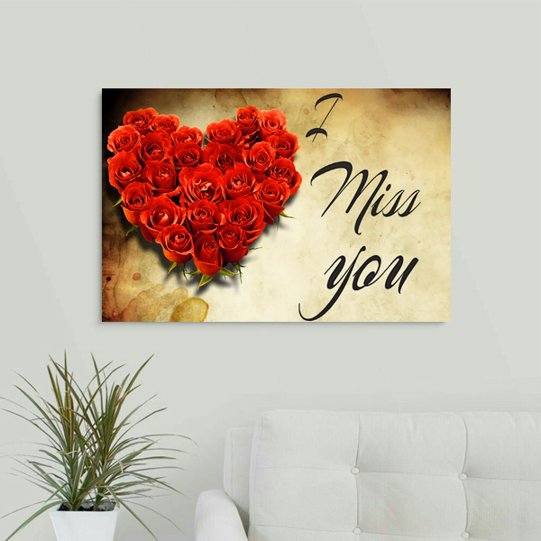  تابلو شاسی طرح قلب با گل رز مدل TSH17