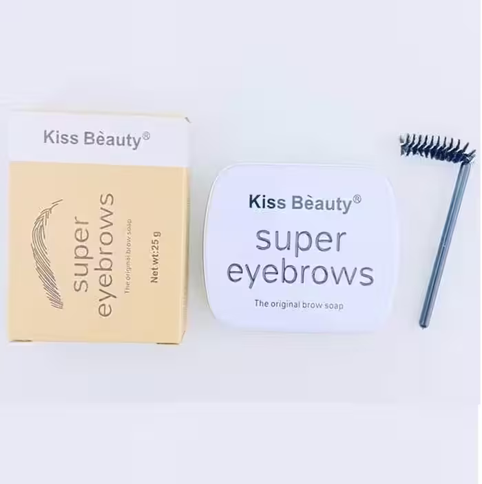 کیس بیوتی صابون ابرو جعبه فلزی به همراه براش Kiss beauty