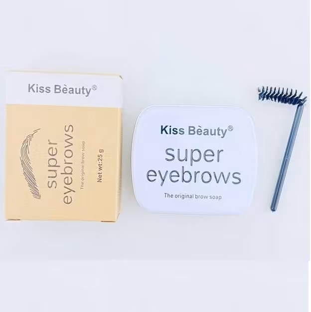 کیس بیوتی صابون ابرو جعبه فلزی به همراه براش Kiss beauty
