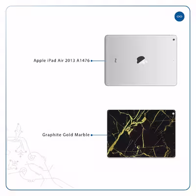 برچسب پوششی ماهوت مدل Graphite-Gold-Marble مناسب برای تبلت اپل iPad Air 2013 A1476