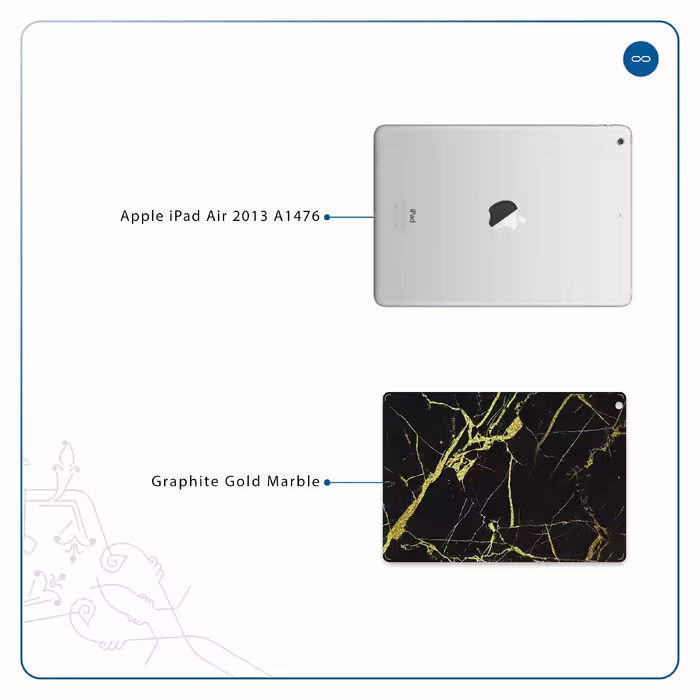 برچسب پوششی ماهوت مدل Graphite-Gold-Marble مناسب برای تبلت اپل iPad Air 2013 A1476