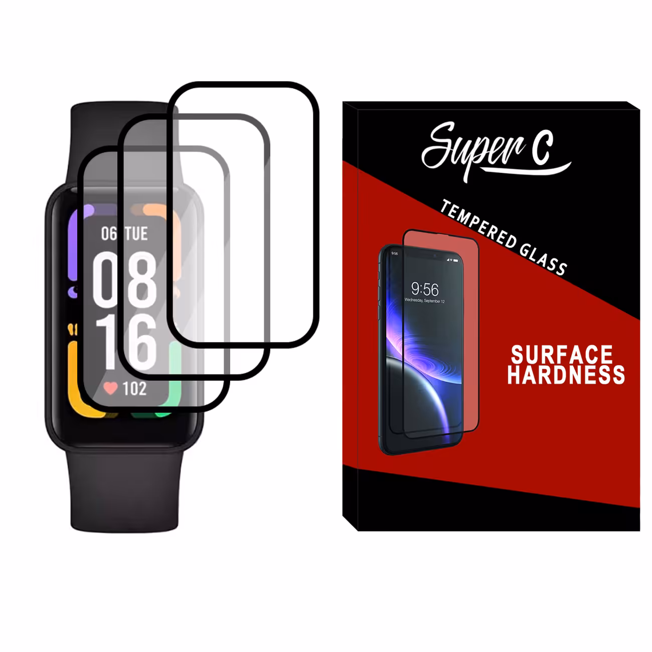 محافظ صفحه نمایش نانو سوپرسی مدل SRC مناسب برای ساعت هوشمند شیائومی Redmi Smart Band Pro بسته سه عددی